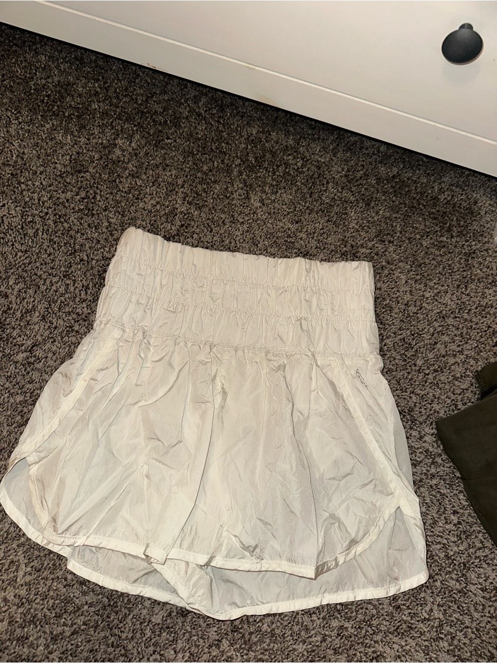 FP Movement by Free People White High-Waist Smocked Athletic Shorts